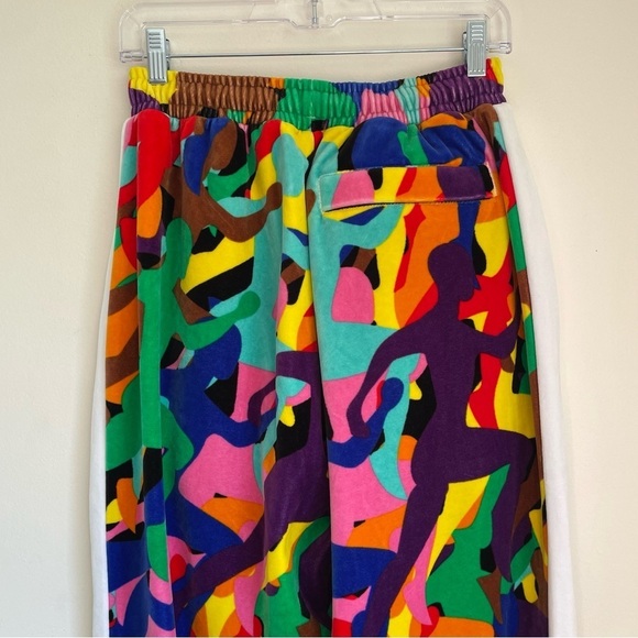 Puma T7 Men's Velour Track Pants mens size small soccer rainbow patterned stripe - Picture 8 of 15